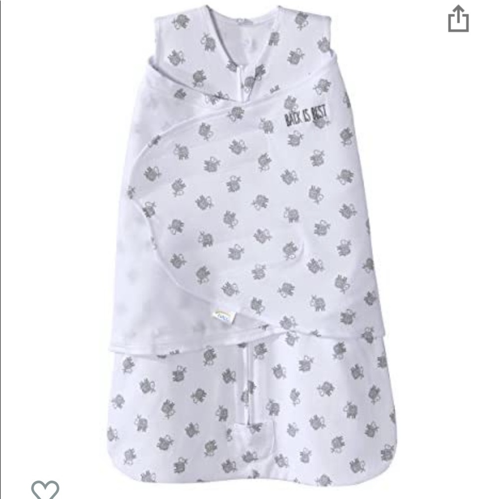 HALO 100% Cotton Sleepsack Swaddle, Size Newborn, Lamb Scribble White